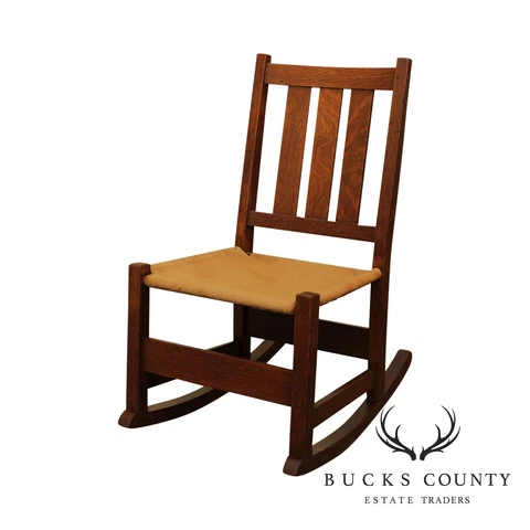 L & J. G. Stickley Antique Mission Oak Nursing Rocker Cover