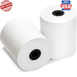 BPA-Free Thermal Paper Rolls 50 Count 3-1/8 x 230 Feet Printer Compatible New - Picture 1 of 2
