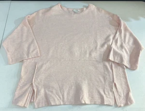 J. Jill PURE JILL Small Boxy Kimono Sleeve Sweater Top Scoop Neck Cotton Pink - Picture 1 of 10
