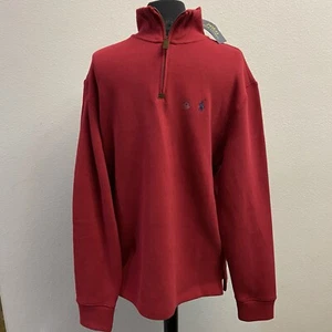 NWT Polo Ralph Lauren Men’s 1/4 Zip Pullover Red Sweater Long Sleeve Medium - Picture 1 of 7