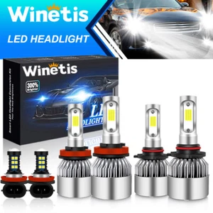 For Saturn Aura Sedan 2007-2009 9005 H11 LED Headlight + H11 Fog Bulbs Kit 6000K - Picture 1 of 9