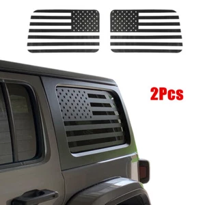 2x Amerikanische Flagge Fenster Aufkleber für 2018-2022 Jeep Wrangler JL 4-Türen - Bild 1 von 12