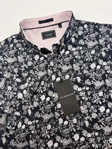 NEW 7 Diamonds Shirt Men L Floral Rose Garden 4 Way Stretch Performance Casual - Picture 1 of 10