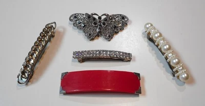 Лот французских заколок заколки акриловые бусины цепочка стразы - Изображение 1 из 4