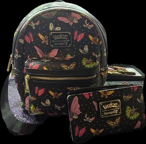 Loungefly Pokemon Colorful Winged Bug Types Mini Backpack with Wallet - Picture 1 of 6