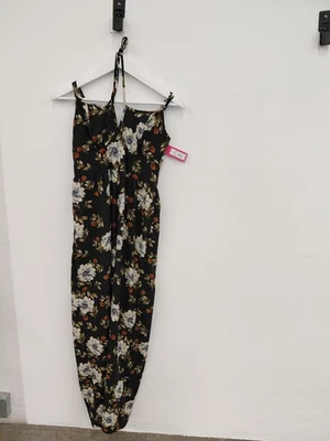 Maxi mono para mujer Xhilaration floral satinado multicolor talla S Foto 1 de 4