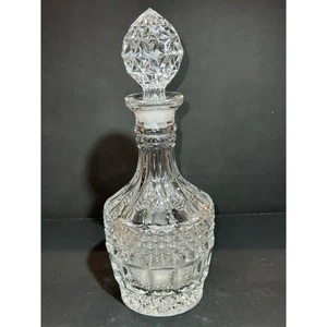Vintage Crystal Diamond Cut 12” Decanter & Stopper - Picture 1 of 5