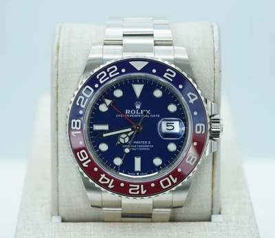 Rolex 126719BLRO GMT MASTER 2 ORO BLANCO BISEL PEPSI ESFERA AZUL 2022 JUEGO COMPLETO Foto 1 de 4