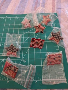 Lot Of 8 American Flag Theme Lapel Pins NIP - Picture 1 of 7