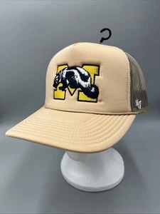 47 Brand Foam Front Trucker Hat University Of Michigan Wolverines NCAA Rope Cap - Picture 1 of 8