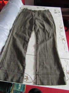 Men's Vintage Holland Esq Brown Beige Check Wool Blend Trousers Size UK 34" Wais - Picture 1 of 6
