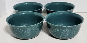 Pioneer Woman Cowgirl Lace Teal Soup Cereal Bowls Farmhouse - Set Of 4 - Picture 1 of 15