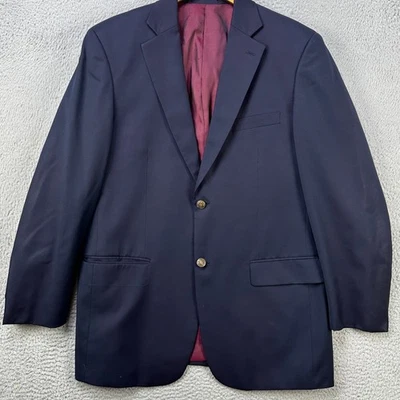 Pendleton шерстяная смесь Blazer Sport пальто мужской 44R темно-синий 2 кнопки длинным рукавом - Изображение 1 из 4