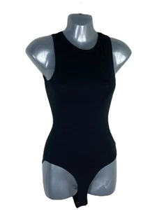 New Look Bodysuit Women's UK Size 6 Black Top Sleeveless High Neck Casual Wear - Picture 1 of 4