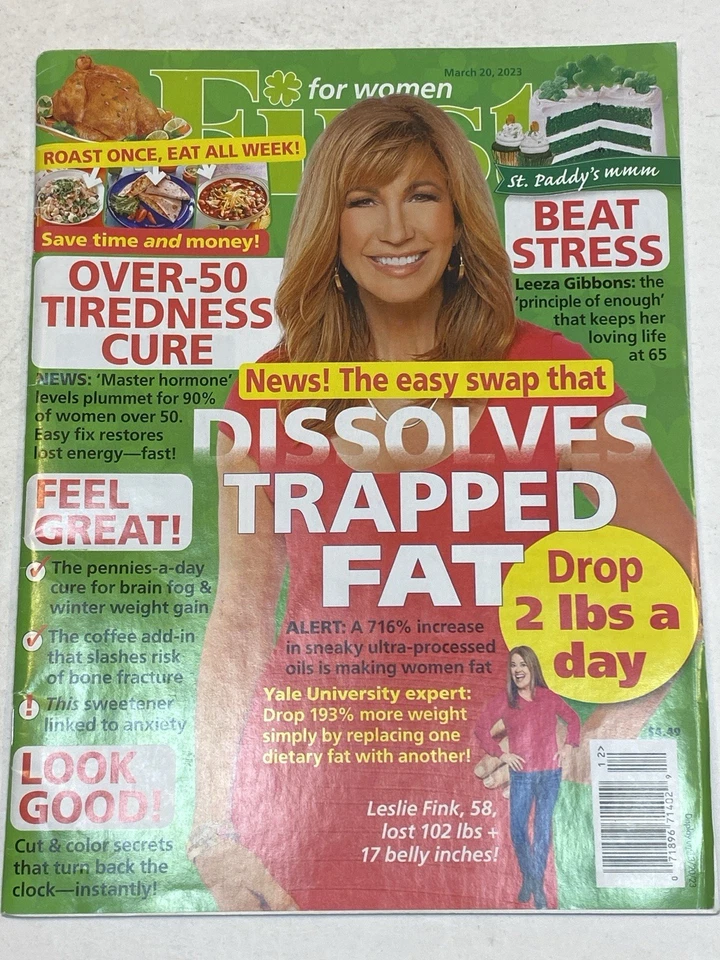 First for Women Magazine Leeza Gibbons Feel Great Look Good Tiredness Cure 2023 - Image 1 of 1
