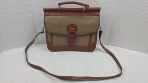Bolso Cartera Mensajero Dooney And Bourke De Colección Todo Clima Cuero Tostado **LEER** - Imagen 1 de 20