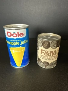 Vintage Coin Bank Lot F&M Savings Minneapolis + Dole Pineapple Juice Promo Can - Picture 1 of 14