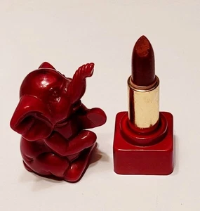 1980er La Bonita Aroma Kosmetik Lippenstift glänzend rot Elefant Art Deco 3,5" - Bild 1 von 8