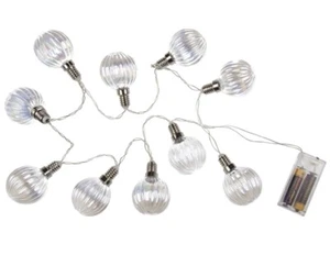Lichterkette mit 10 strukturierten LED Glühbirnen Lichtgirlande Dekobeleuchtung - Bild 1 von 3
