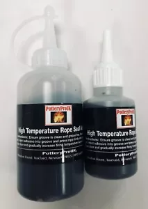 Glasseilkleber Hochtemperaturkleber Dichtung schwarz 50m 100ml Brände Scheitholzbrenner - Bild 1 von 3