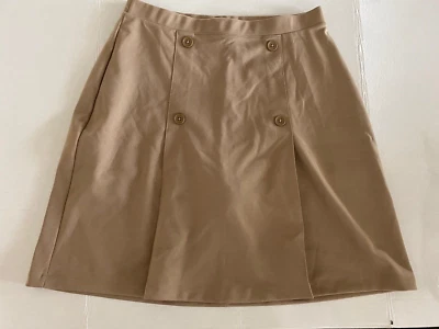 Lands End Caqui Ponte Falda Skort Talla 10 NUEVO Botón Delantero Uniforme Escuela Foto 1 de 4