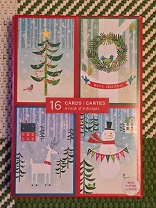 Christmas Cards, Box Of 16 Cards, 4 Designs, 4 Cards Each Design - Picture 1 of 2