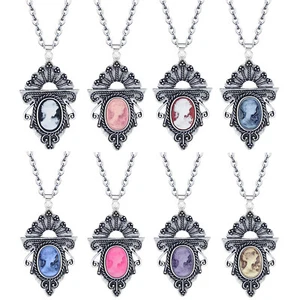 Wholesale Lot 10 pcs Mixed Lady Queen Cameo Necklace Victoria Pendant Jewelry - Picture 1 of 6