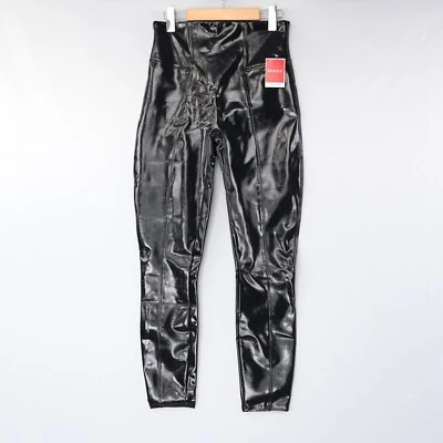 Spanx Womens Leggings Faux Leather Patent High Waist Black Glossy Shine Size NWT - Image 1 of 4
