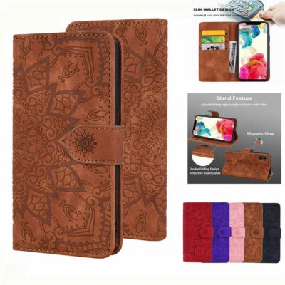 Flip Retro Totem Leather Wallet Phone Case For iPhone 11 12 Pro Max XR 6 7 8 SE - Image 1 of 4