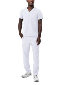 Adar Addition Scrub Set For Men - Classic V-Neck Scrub Top & Cargo Scrub Pants - Picture 1 of 91