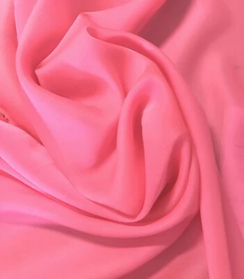 2.35 Yds-Fabulous BRIGHT HOT PINK Semi Sheer Billowy Solid Poly CHIFFON Fabric - Image 1 of 3