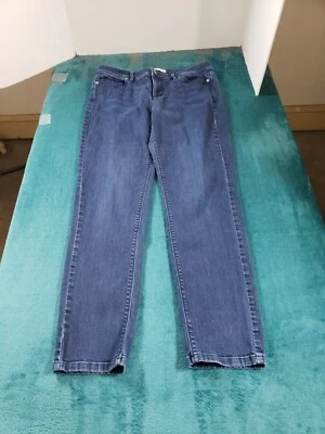 J Jill Jeans Sz 10 Womens Blue Stretch Denim Pants Mid Rise Ladies Slim Straight - Image 1 of 4