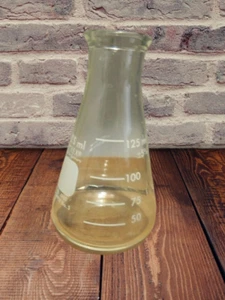 PYREX 125ml Narrow Mouth Erlenmeyer Flask with Heavy Duty Rim 4980 Single - Picture 1 of 4