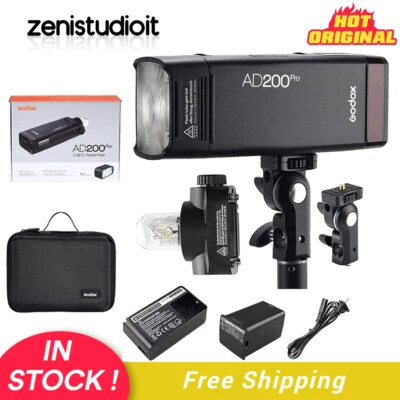 US Godox AD200Pro Outdoor Flash Light 200Ws TTL 2.4G 1/8000 HSS Speedlite+Battey - Image 1 of 4