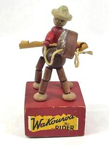 Vintage Mid Century Wakouwa The Rider Push Puppet