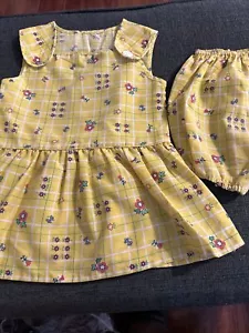 Abito vintage Sears Perma-Prest bambino taglia 5 estivo floreale set anni '70 - Foto 1 di 7
