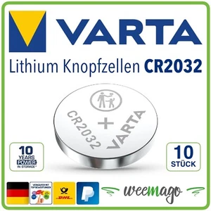 VARTA | CR2032 | 3V |  Lithium Knopfzelle Knopfbatterie | 10 Stück - Bild 1 von 1