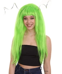 Women's Clown Girl Green Wig with Headpiece, Character Cosplay Halloween Wigs. - Picture 1 of 9