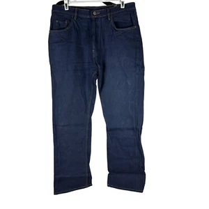 Levis 501 Original Fit Mens Jeans M 32 L 32 Button Fly 100% Cotton Dark Blue - Picture 1 of 6