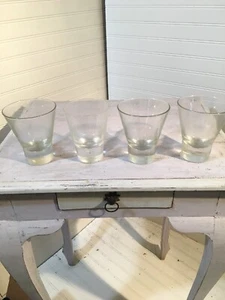 WEDGE HIGH BALL GLASSES Lot OF FOUR Heavy Bottom Mixed Lot 580 - Picture 1 of 8