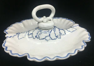 Divided Serving Dish Bing Grondahl Scalloped Edge Twig Handle Leaf B&G HELP ?? - Picture 1 of 10