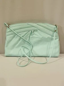 Vintage Tasche Basar Pastell neuwertig grün Geldbörse Handtasche Clutch NEU Kunstleder - Bild 1 von 6