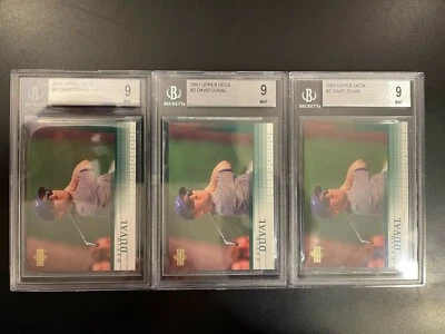 3-Card Lot. 2001 Upper Deck Golf. David Duval Card #2. Beckett Mint 9's. Rookie - Image 1 of 2