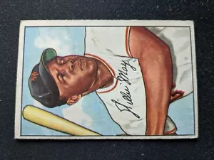 1952 Bowman Baseball Card # 218 Willie Mays (HOF) - New York Giants (IN PERFETTE CONDIZIONI) - Foto 1 di 3