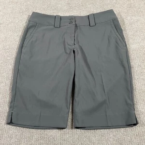 Nike Golf Chino Shorts Womens Size 4 Grey Swoosh Performance Activewear Pockets - Picture 1 of 8