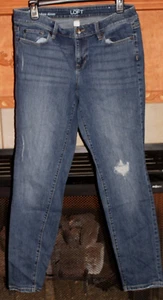 Größe 10 EINMAL GETRAGEN Ann Taylor Loft Distressed moderne Skinny Jeans 29" Schrittlänge - Bild 1 von 8
