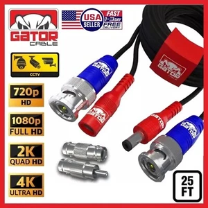 CCTV Cable Camera Security Surveillance BNC Extension Wire Power Video DVR 25FT - Picture 1 of 16