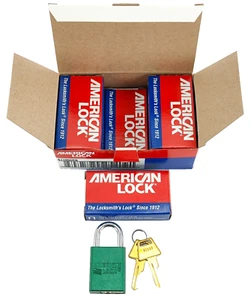 **6 pack** AMERICAN LOCK A1105GRN Lockout Padlock, Green NEW - Picture 1 of 6