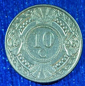 WORLD COIN SALE--1996 NETHERLANDS .10 cent: NICKEL PLATED STEEL COMP. COIN KM#34 - Picture 1 of 3