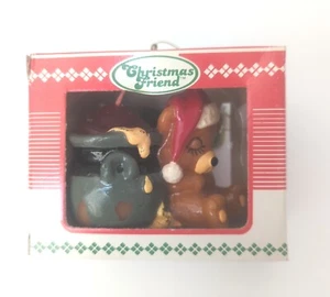 Vintage 1980s JASCO Christmas Friend Holiday Bear Cooking Pot Wax Candle Holder - Picture 1 of 10
